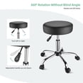 thumbnail image 3 of Round Rolling Stool with Wheels, PU Leather Seat 360° Swivel Hydraulic Stool Chair Height Adjustable, Home Office Drafting Work Salon Spa Stools, 3 of 9