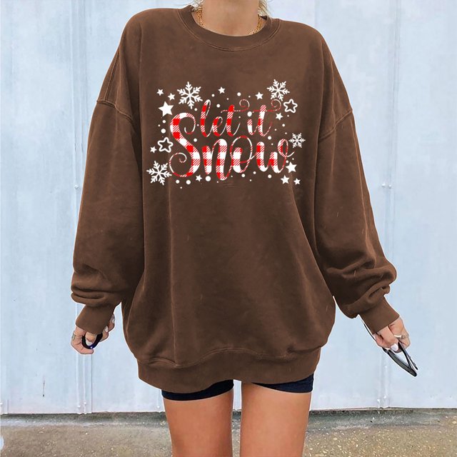 2023 Sweat-shirt Oversize Imprimé for Women Col Rond Manches Longues Pull Sweat Oversize Womens Tops