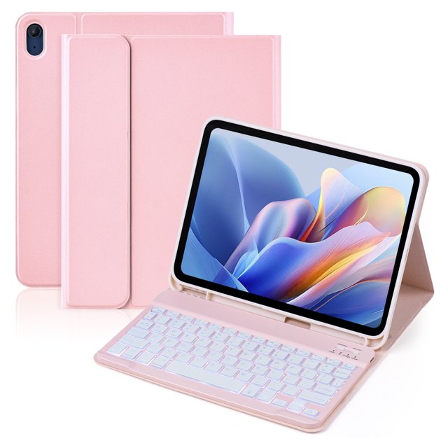 Étui pour Tablette Compatible avec A16 11e Génération 11 Pouces 10e Génération 10.9 Pouces Clavier Détachable Rétroéclairé 7 Couleurs Étui de Protection pour Tablette