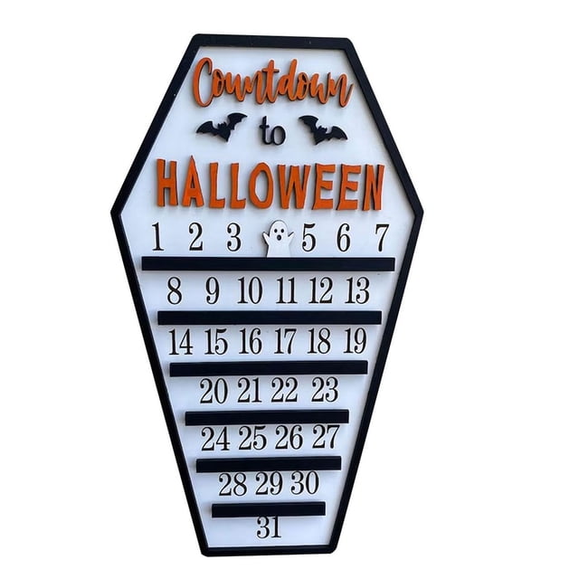 Calendrier de Compte à Rebours d'Halloween avec Fantômes