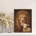 thumbnail image 2 of Lion And Lamb Religious Canvas Wall Art 15.75x11.81 Inches, 2 of 8