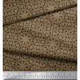 thumbnail image 2 of Soimoi Moss Georgette Fabric Stripe & Floral Block Printed Fabric 1 Yard 42 Inch Wide, 2 of 3