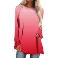 thumbnail image 1 of AherBiu Womens Tops 2024 Long Sleeve Casual Shirts Flowy Gradient Color Loose Fitting Fall Tops Tunics, 1 of 5