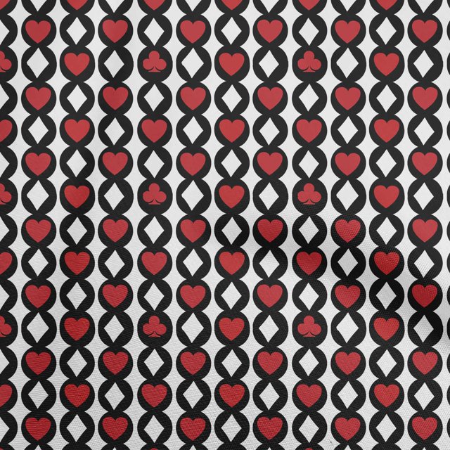 oneOone Viscose Jersey Red Fabric Poker Card Craft Projects Decor Fabric Printed By The Yard 60 Inch Wide