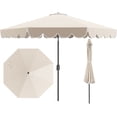 thumbnail image 1 of Costway Parasol de Patio 10 Pi avec Manivelle, Inclinaison Réglable, Volants, Toit Ventilé, 8 Baleines, Beige, 1 of 10