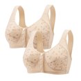thumbnail image 1 of Comfortable Bras Women Front Closure Non-Restrictive Fit Bra Plus Size With Wireless No Padding​​ Womens Bra Khaki 105B, 1 of 4