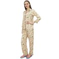 thumbnail image 1 of Bimba Button-Down Yellow Shirt Pajama Pant 2 Pcs Floral Print Night Wear Set-18, 1 of 5
