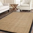 thumbnail image 3 of Safavieh Natural Fiber Collection NF114C Border Basketweave Seagrass Area Rug, 6' x 9', Black, 3 of 3
