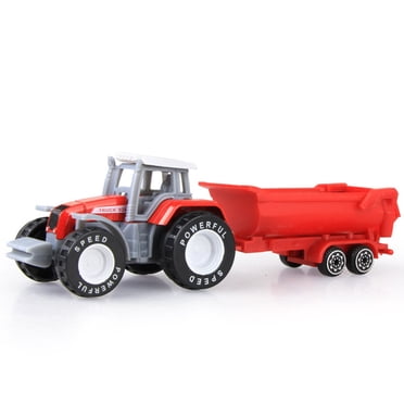 ZZkhGO Farmers Tractor Toy Friction Powered, Push and Go Farm Vehicle, Educational Toy for Children Learning Play
