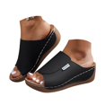 thumbnail image 1 of Wedge Orthopedic Slide Sandals For Women 2025 Comfortable Leather Arch Support Platform Slip On Walking Shoes, 1 of 7