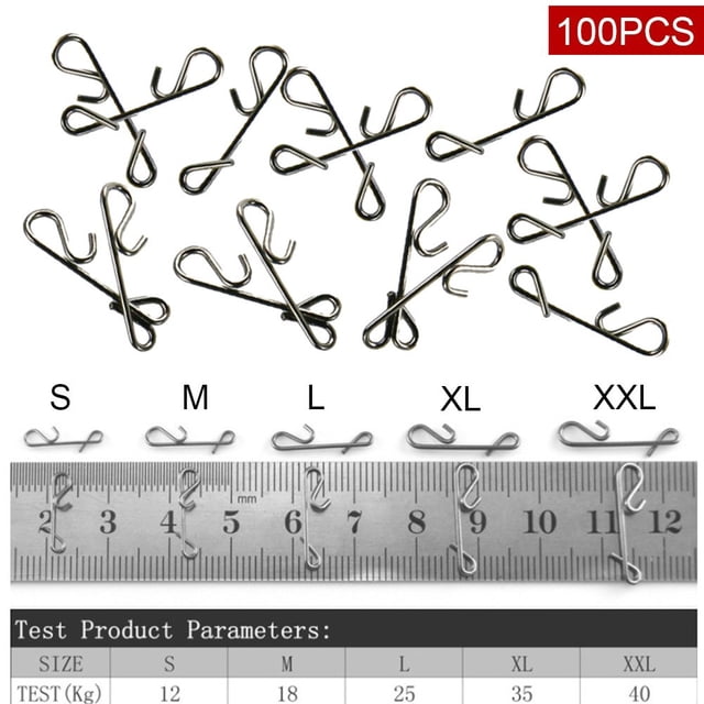 MYG 100 Pcs Pinces à Pression Pivotantes pour Pêche Rapide en Acier Inoxydable Émerillons à Pression Taille P-TTG