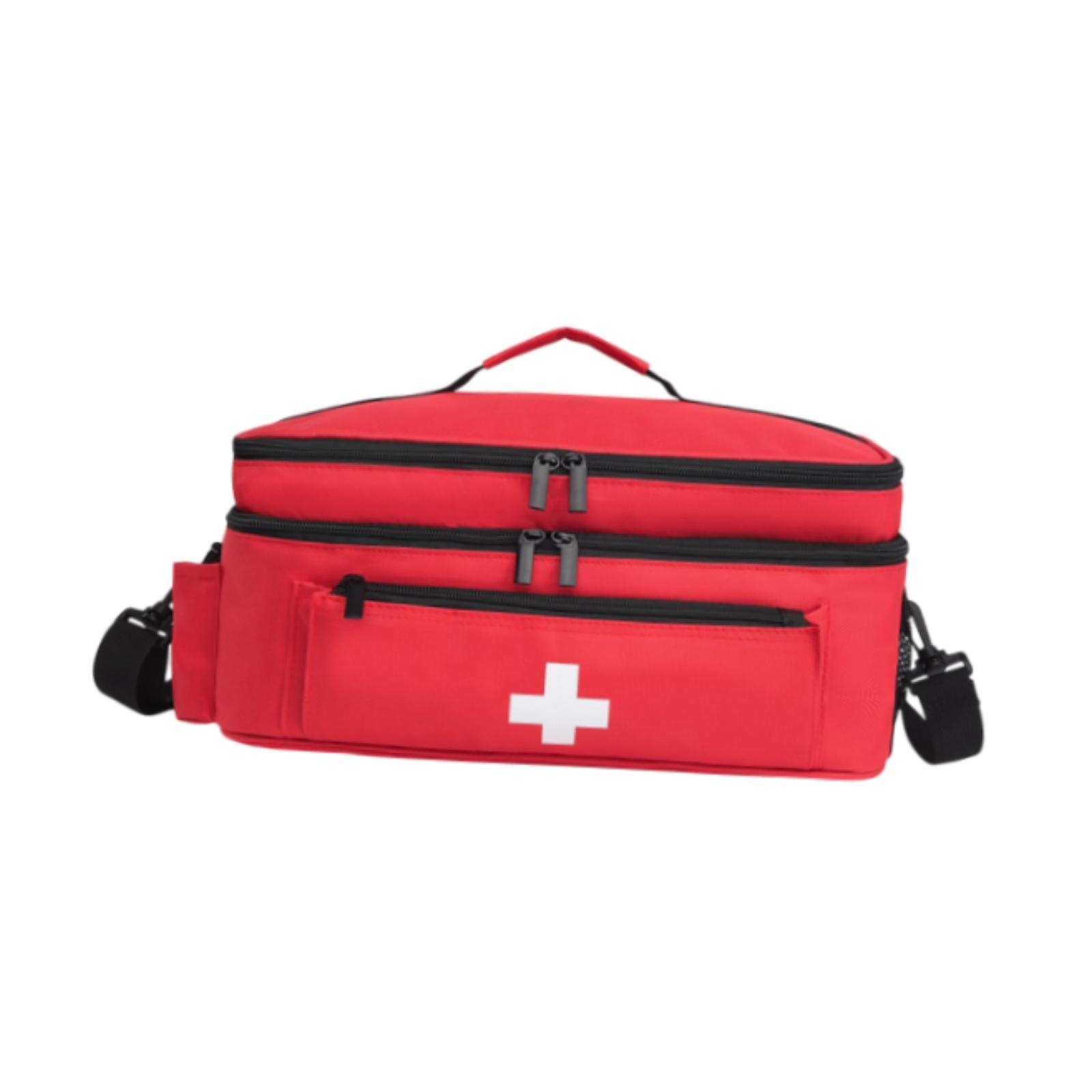 Yinanstore First Aid Bag Emergency Supplies Pouch Multifunctional Empty Storage Bag Emergency Kit Organizer for Office Hiking Gym Travel Red