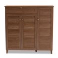 thumbnail image 3 of Bowery Hill Solid Wood Walnut Brown Shoe Cabinet Rectangular 11-Shelf Unassembled, 3 of 10