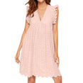thumbnail image 1 of Ketyyh-chn99 Robes d'Été pour Femmes Grande Taille Jupes pour Femmes Vêtements Robe d'Été Manche à Volants Ample Fluide Plissée Robe Mini Rose,G, 1 of 5