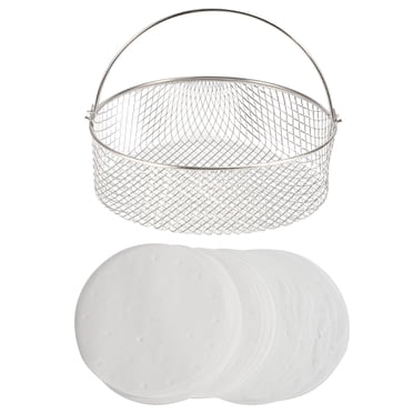 Air Fryer Basket for Mesh Steamer Basket for Ninja Foodi 6.5, 8Qt,Air Fryer Basket,Air Fryer Crisping Basket with Handle