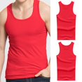 thumbnail image 2 of Ketyyh-chn99 Débardeurs pour Hommes sous-Vêtement Débardeur T-Shirt Sans Manches Col Rond Haut de Fête Rouge,2TG, 2 of 4