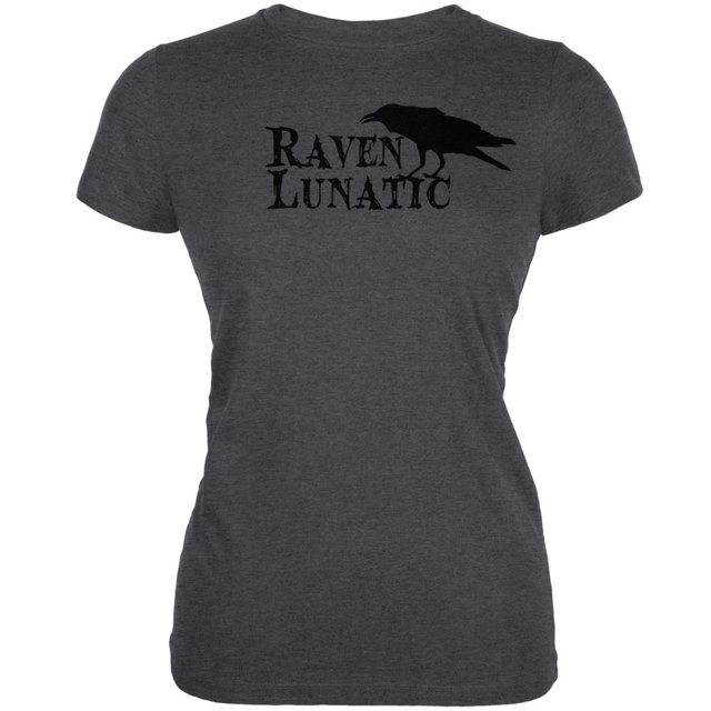 Halloween Raven Lunatic Dark Heather Juniors Soft T-Shirt