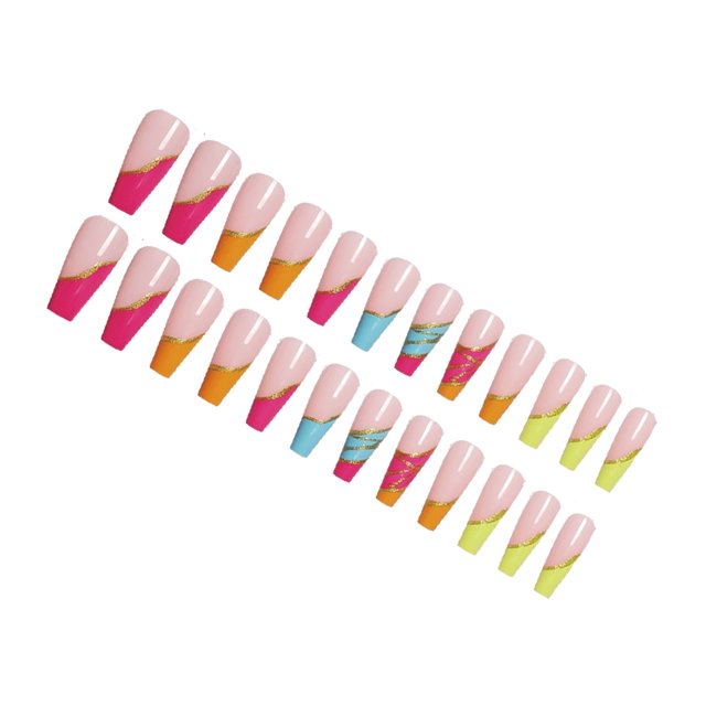 ruzhgo Length Coffin Fake Nail Scratch Resistant Press-on Fingernails Removable Trimble Nail Tip Adjustable Manicure Stickers Girls Type 1 Type 1