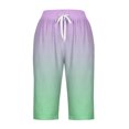 thumbnail image 3 of UPPADA Linen Shorts for Women Linen Shorts for Women Gradient Color Sweatshorts Drawstring High Waisted Short Pants Knee Length Sweatshort Pockets My Orders Placed Recently By Me Today, 3 of 5