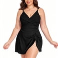 thumbnail image 2 of FRSASU Robe de Bain une Pièce pour Femmes, Maillots de Bain Gainants, Robe de Bain Jupe, Maillots à Volants, Noir G(L), 2 of 4