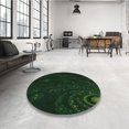 thumbnail image 4 of Ahgly Tapis Rond Lavable en Machine Intérieur Transitionnel Vert Émeraude Profond, 3 Pieds Rond, 4 of 7