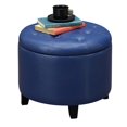 thumbnail image 3 of Convenience Concepts Designs4Comfort Tour Pouf Bleu Simili Cuir, 3 of 6