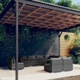thumbnail image 1 of vidaXL 9 Piece Garden Lounge Set with Cushions Poly Rattan Grey, 1 of 5