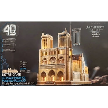 4D Build Architect Series : Kit de Modèle Casse-Tête 3D Notre-Dame avec Lumières LED