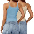 thumbnail image 4 of Timegard Camisoles 2 Pcs pour Femmes Col Rond Côtelé Sans Manches Ajusté Court Haut Décontracté Sortie Camis, 4 of 6