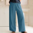 thumbnail image 2 of Pantalon en Coton et en Lin pour Femmes Large et Large avec Poches, 2 of 7