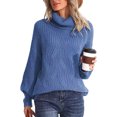 thumbnail image 1 of Faithtur Chandail à Col Roulé Mignon pour Femmes Couleur Unie Manches Longues Tricot pour Automne Mode Urbaine Chaud, 1 of 6