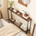 thumbnail image 4 of Gymax 44'' Narrow Entryway Table Console Table w/ Shelf & Dual Anti-Tipping Kits Brown & Black, 4 of 10