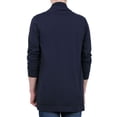 thumbnail image 3 of INSPIRE CHIC Men's Sweaters Shawl Collar Pockets High-Low Hem Long Cardigan 40 Blue, 3 of 7