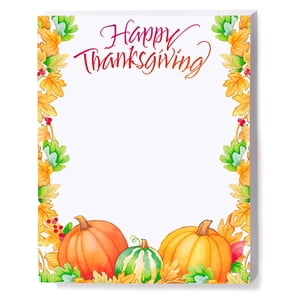 Paperdirect Happy Thanksgiving Autumns Bounty Fall Colorful Leaves Theme Paper Stationery, Border Paper, Letterhead 8.5 x 11, 25 sheets, Elegant Premium Writing Paper Decorative Printer Paper