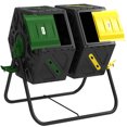 thumbnail image 1 of Outsunny Composteur de 34,5 Gallons, Bac à Compost à Double Chambre, Jaune et Vert, 1 of 9