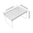 thumbnail image 3 of Oleegame 2PC Produce Storage Storage Rack White Wire Stacking Cabinet Shelf Stackable Foldable Stand Rack Desk Countertops Storage Holder Shelf Saving Shelf White, 3 of 6