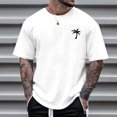 thumbnail image 2 of Kcodviy T-Shirt d'Été pour Homme Plage Petit T-Shirt en Fil Imprimé Arbre T-Shirt Chaussettes Invisibles pour Homme Blouse à Manches Courtes T-Shirts O pour Hommes Hauts à Col Graphique T-Shirt, 2 of 3