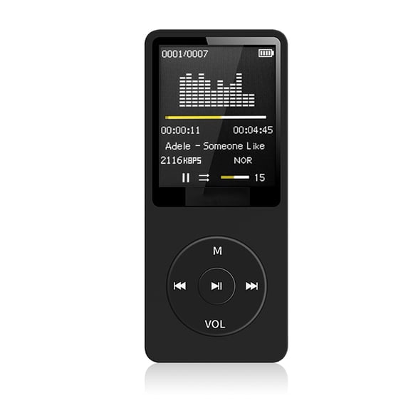 Langgg Lecteur MP3 Écran d'Affichage Numérique Portable Lecteurs Sans Perte Équipement de Sport Course Marche avec Microphone Noir
