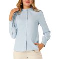 thumbnail image 1 of INSPIRE CHIC Chemises à Manches Longues pour Femmes avec Col Montant et Boutons, 1 of 7