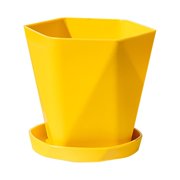 ZZkhGO Large Plastic Flower Pot with Drainage Holes, Thickened Resin Planter with Saucer for Balcony Garden, Decorative Pot for Indoor Outdoor Plants