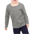 thumbnail image 1 of RXIRUCGD T-Shirts pour Tout-Petits Garçons Filles Mode Couleur Unie Col Rond Manches Longues Haut ( Gris, Taille : 8-9 Ans ), 1 of 8