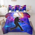 thumbnail image 1 of YST Baseball Player 7Pcs Comforter Set, Sports Game, Polyester, King Size (1 Comforter, 1 Flat Sheet, 1 Fitted Sheet, 2 Pillowcases, 2 Throw Pillow Covers), 1 of 5