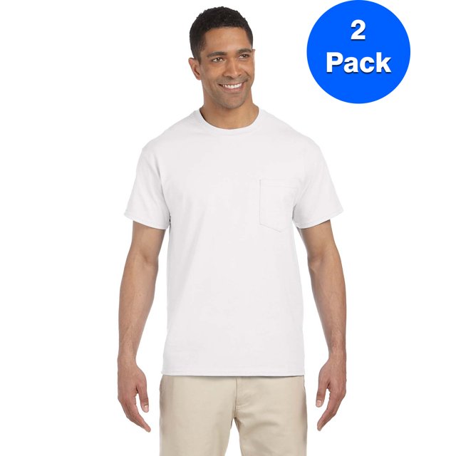 Gildan T-Shirt Ultra Coton pour Hommes avec Poche - G230 (Lot de 2)