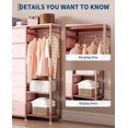 thumbnail image 3 of Organisateur de Garde-Robe en Tissu à 16 Tiroirs, Étagère de Rangement Autoportante pour Placard avec 2 Tablettes et Tringle, 3 of 6