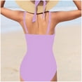 thumbnail image 5 of Girls Swimsuit Adjustable Straps Round Neckline Solid Color Bathing Suit with Cut Out Design and Matching Silk Scarf, 5 of 5