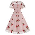 thumbnail image 4 of Été jusqu'à 65 % de Rabais Iumwxz Robe à Col Rond à Manches Courtes pour Femmes Robe en Tulle Tunique à Fermeture Éclair Robe de Princesse Robes à Imprimé de Fruits Robes d'Été pour Femmes Robe Habillée pour Porter à l'Extérieur, 4 of 6