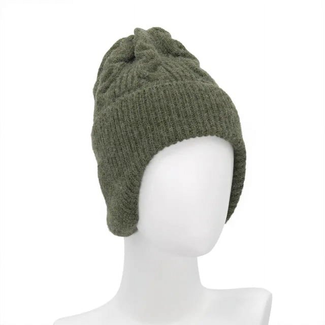 LinYooLi Topi Rajut Musim Dingin Perlindungan Telinga Uniseks untuk Wanita Topi Skullies Topi Beanie Pria Topi Beanie Kasual untuk Wanita Topi Bonnet Hangat