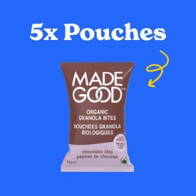 MadeGood Bouchées Granola Pépites de Chocolat 5 Sachets