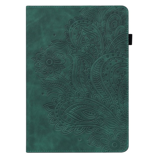 For Amazon Fire Max 11 2023 Case Folding Stand Smart Stand PU Leather Tablet Cover for Fire Max 11 Inch Fire Max 11 Tablet Case green-flower For Fire Max 11 2023