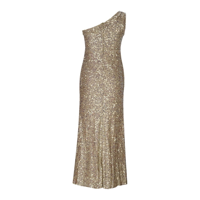 Yuyuzo Robes Maxi de Soirée pour Femmes à une Épaule Sans Manches à Paillettes Robe Longue de Cocktail Queue de Poisson Robes de Bal